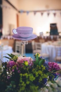 floral teacup wedding centrepieces