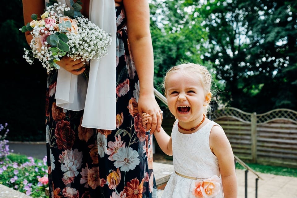 flower girl laughing hysterically