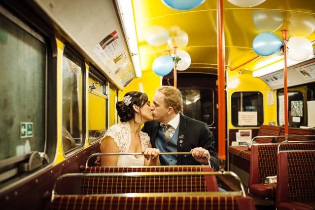 couple on routemaster london bus