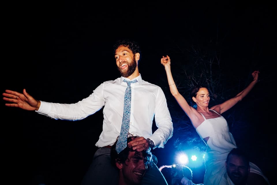 crowd surfing wedding party